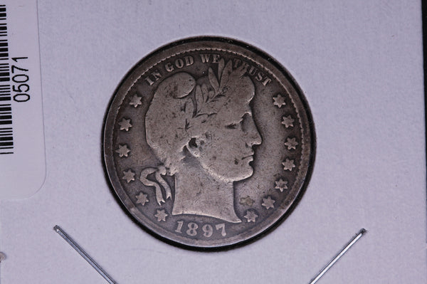 1897 Barber Quarter.  Average Circulated Coin.  Store # 05071