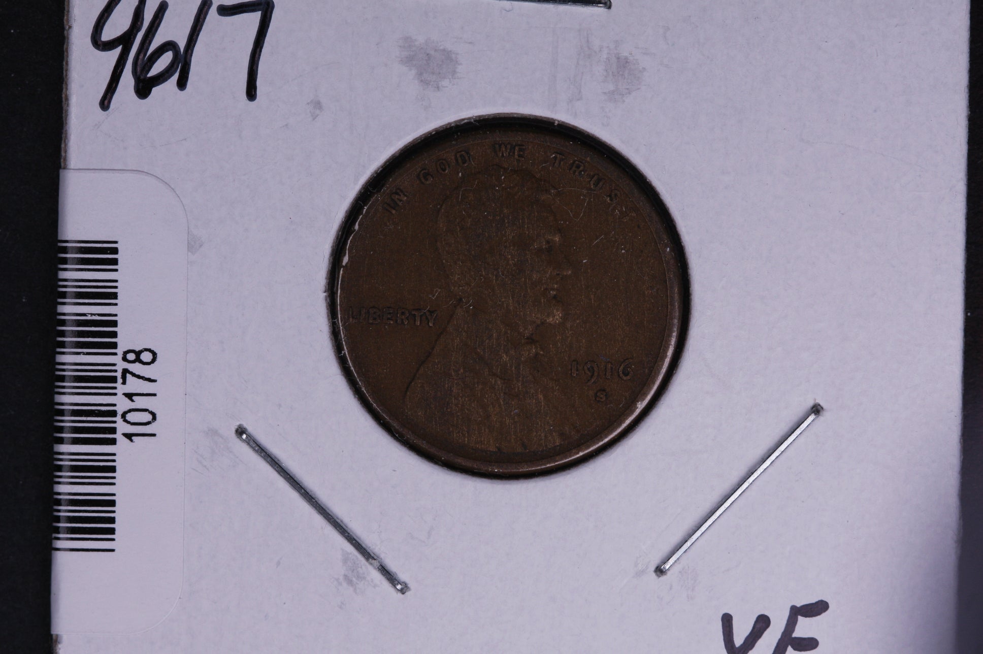 1916-S Lincoln Wheat Small Cent.  Affordable Collectible Coin. Store # 10178