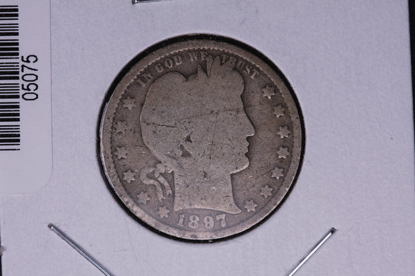 1897 Barber Quarter.  Average Circulated Coin.  Store # 05075