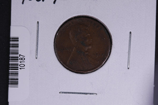 1917 Lincoln Wheat Small Cent.  Affordable Collectible Coin. Store # 10187