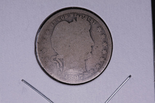 1897-S Barber Quarter.  Average Circulated Coin.  Store # 05086