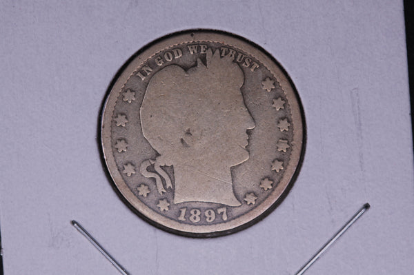 1897-S Barber Quarter.  Average Circulated Coin.  Store # 05087