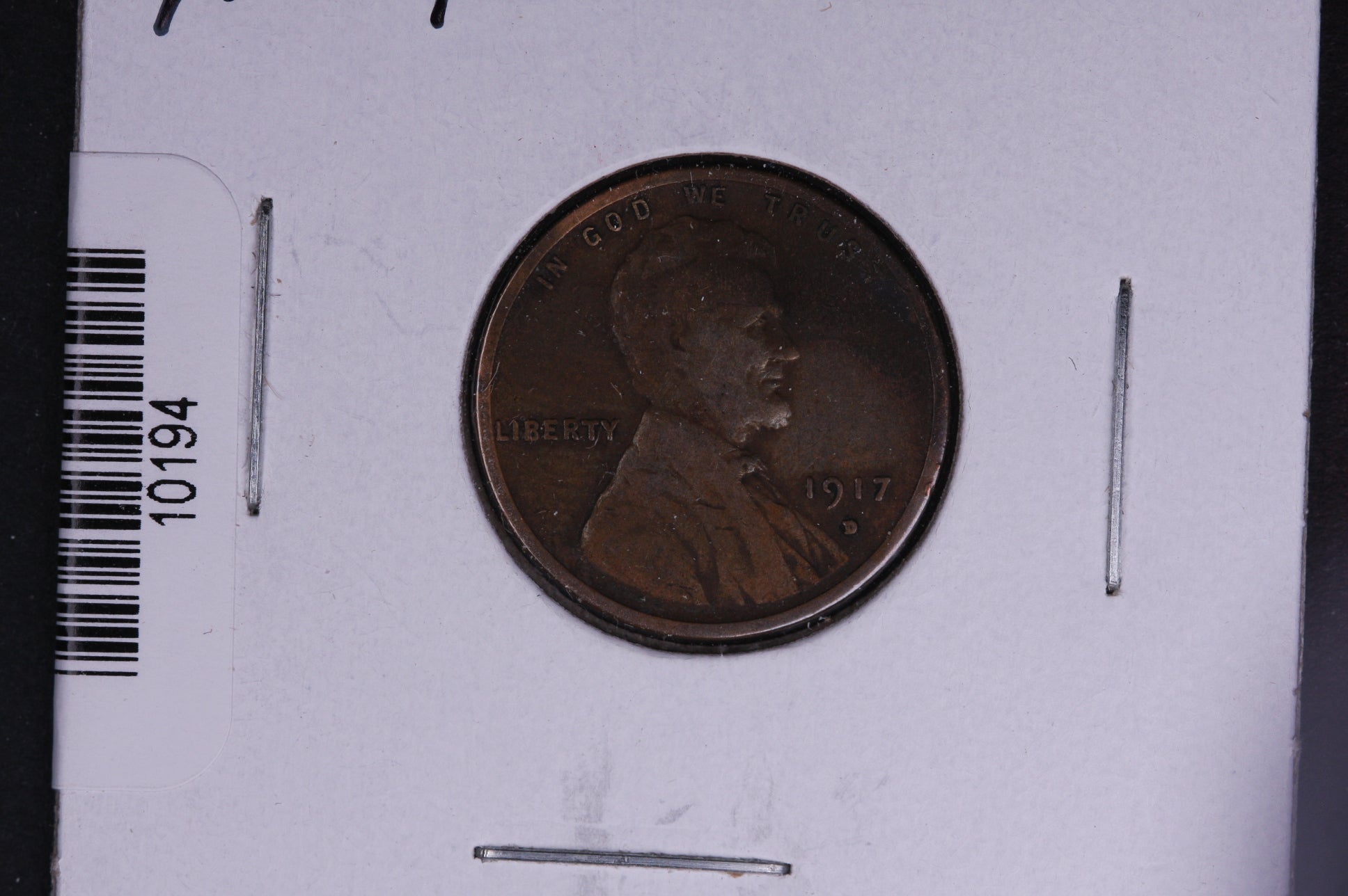 1917-D Lincoln Wheat Small Cent.  Affordable Collectible Coin. Store # 10194