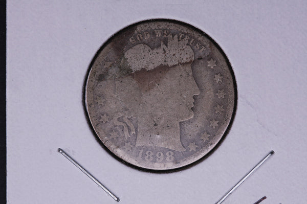 1898 Barber Quarter.  Average Circulated Coin.  Store # 05094