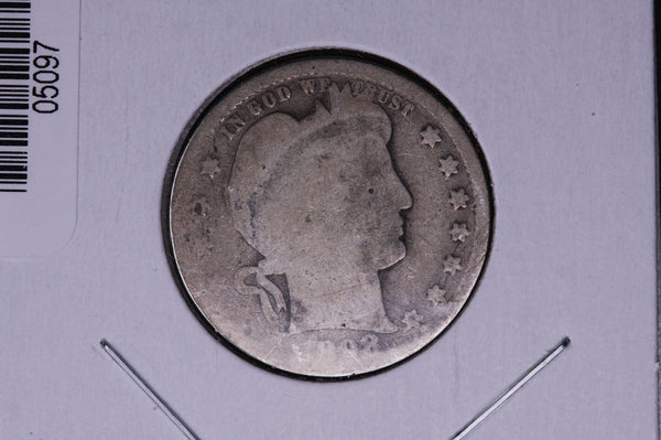 1898 Barber Quarter.  Average Circulated Coin.  Store # 05097
