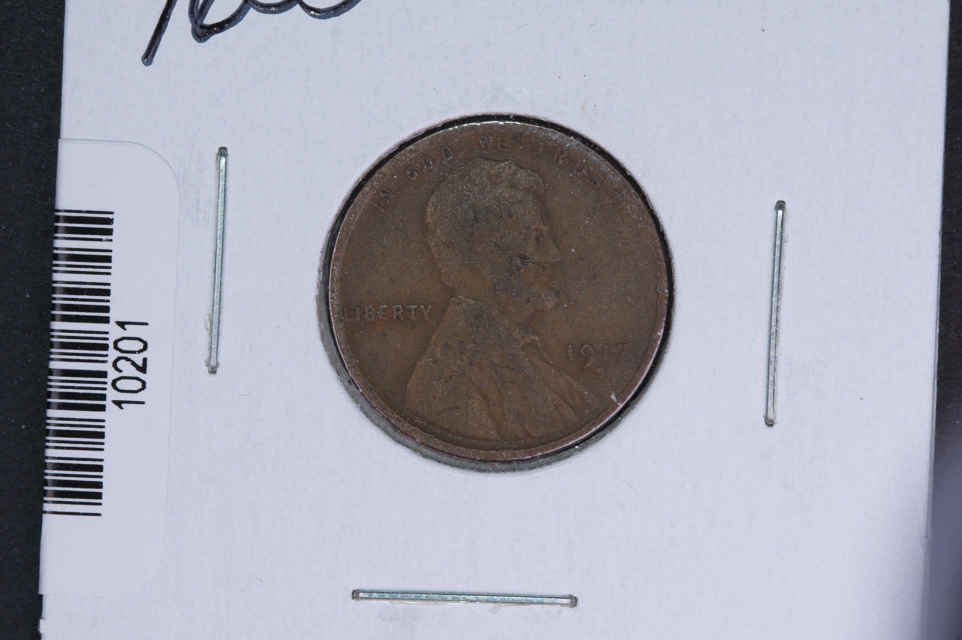1917-S Lincoln Wheat Small Cent.  Affordable Collectible Coin. Store # 10201