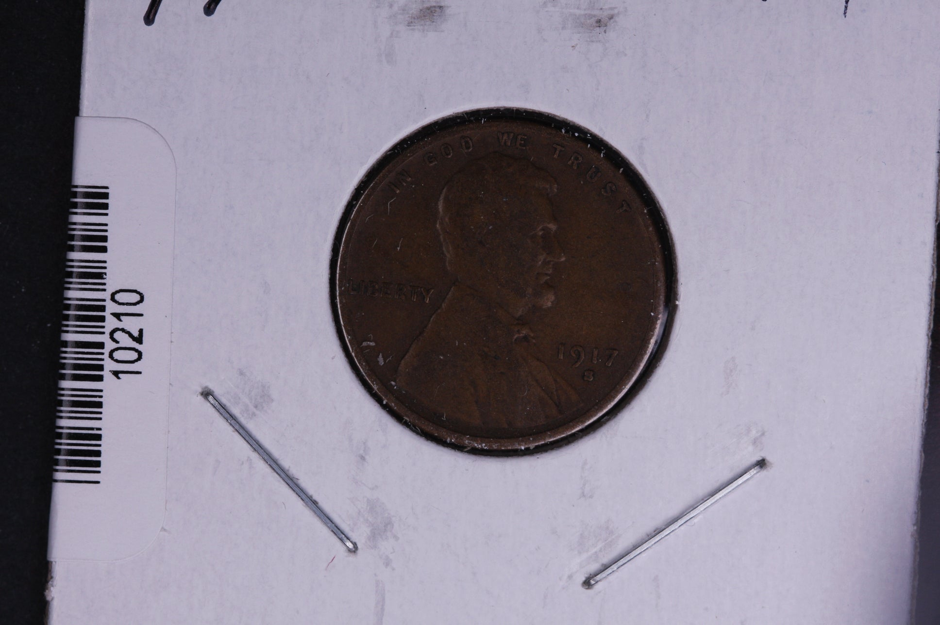 1917-S Lincoln Wheat Small Cent.  Affordable Collectible Coin. Store # 10210