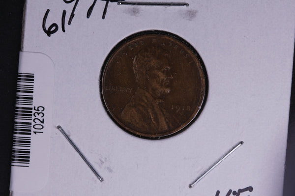 1918-D Lincoln Wheat Small Cent.  Affordable Collectible Coin. Store # 10235