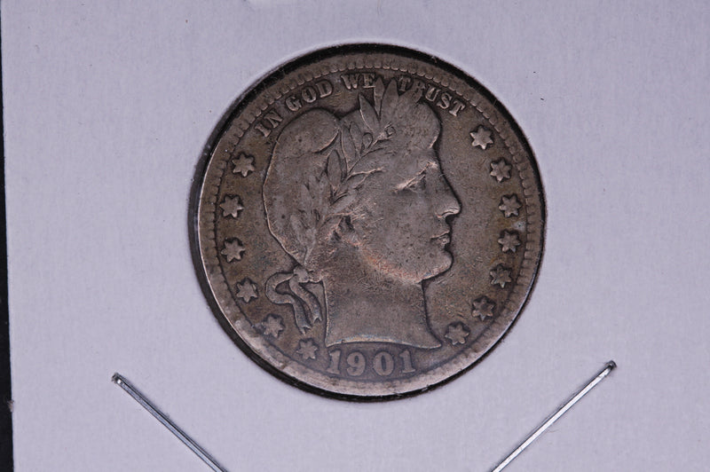 1901 Barber Quarter.  Average Circulated Coin.  Store