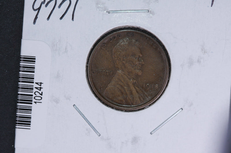 1918-S Lincoln Wheat Small Cent.  Affordable Collectible Coin. Store