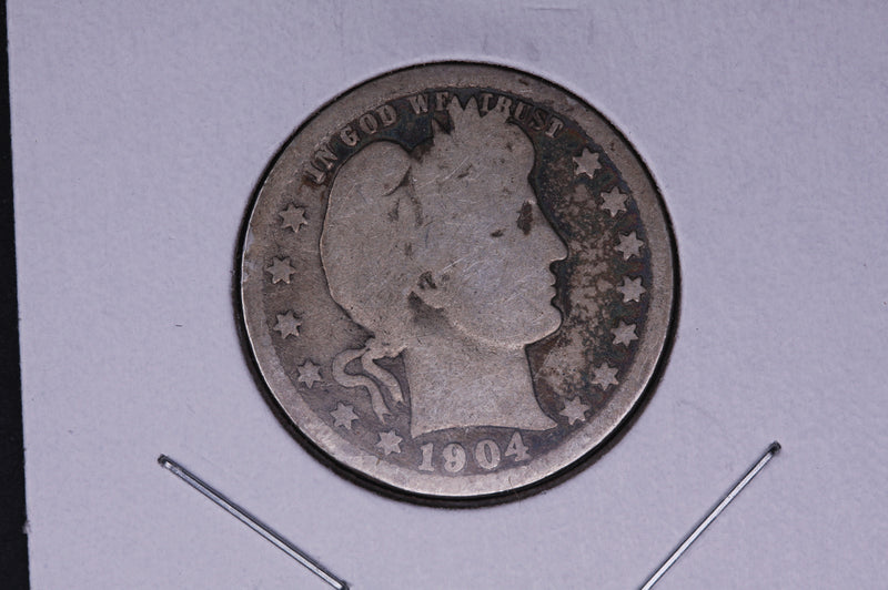 1904-O Barber Quarter.  Average Circulated Coin.  Store