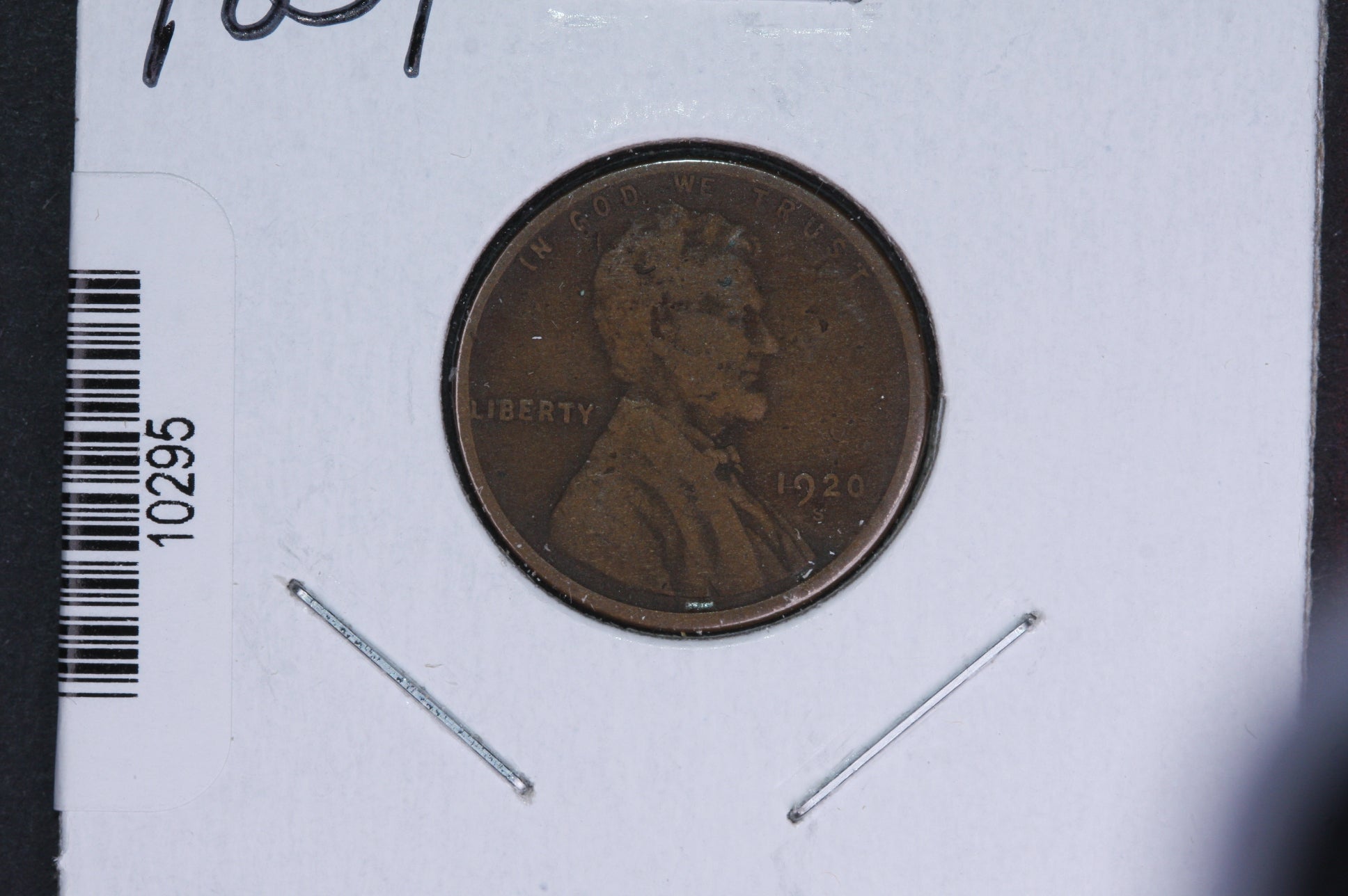 1920-S Lincoln Wheat Small Cent.  Affordable Collectible Coin. Store # 10295