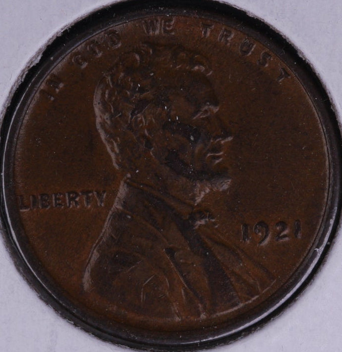 1921 Lincoln Cent, About Uncirculated Coin, Store #10308