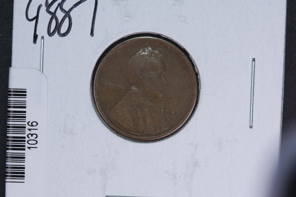 1921-S Lincoln Wheat Small Cent.  Affordable Collectible Coin. Store # 10316