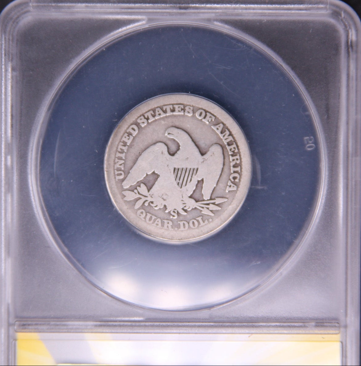 1861-S Seated Liberty Quarter, "SCARCE DATE", ANACS Good-4. Store #QR1438.