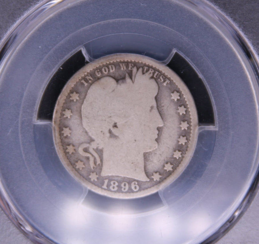 1896-S Barber Silver Quarter, PCGS AG-03, Semi-Key, Store #QR1444