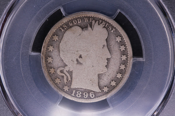 1896-S Barber Silver Quarter, PCGS AG-03, Semi-Key, Store #05485