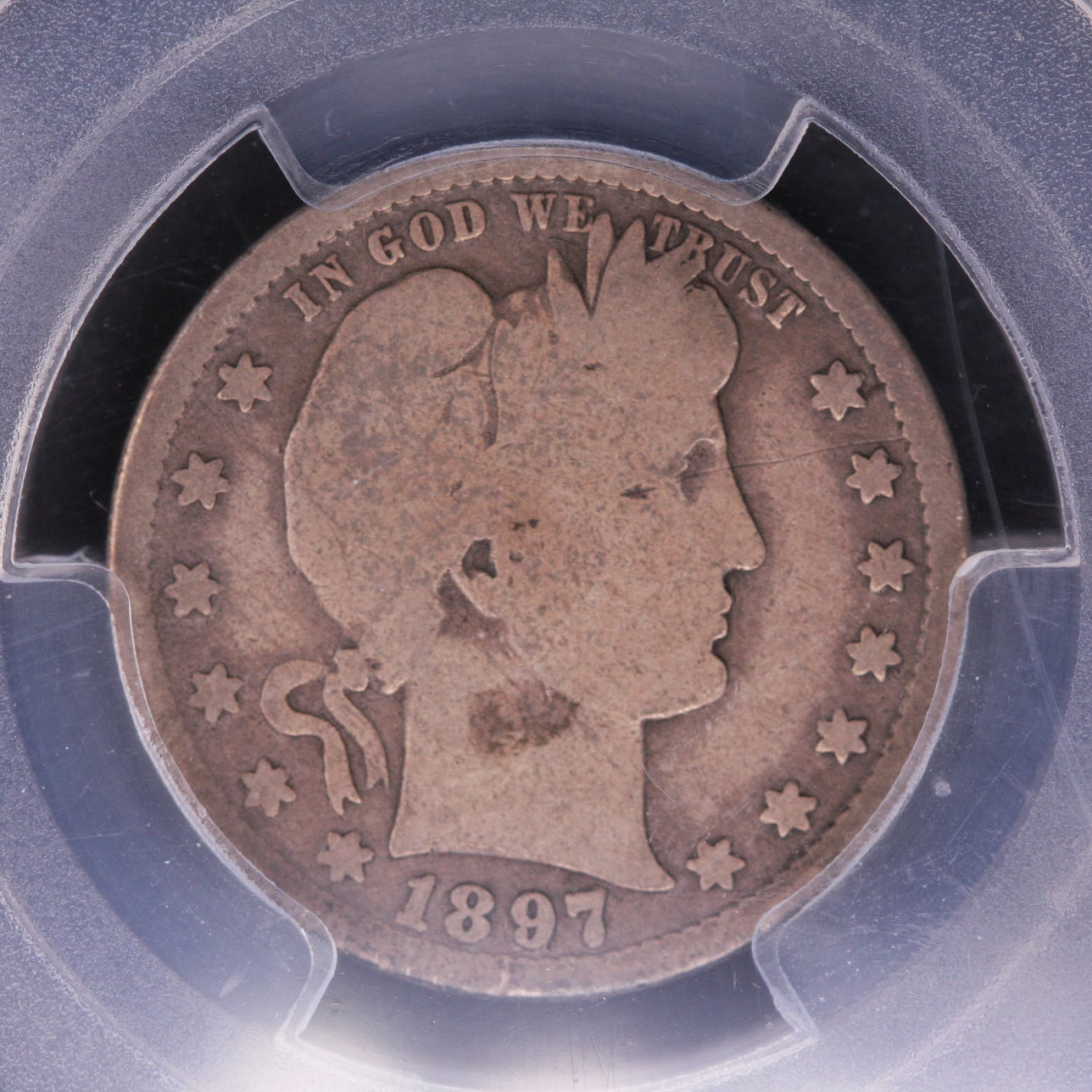 1897-S Barber Silver Quarter. Harder Date. PCGS G04. Store #QR1445