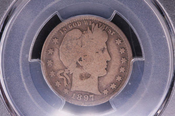 1897-S Barber Silver Quarter. Harder Date. PCGS G04. Store #05486