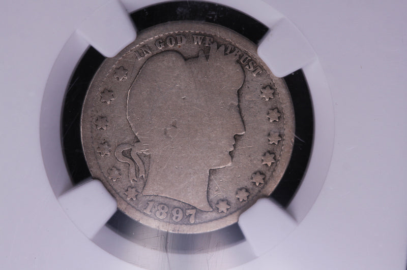 1897-S Barber Silver Quarter. Harder Date. NGC G04. Store