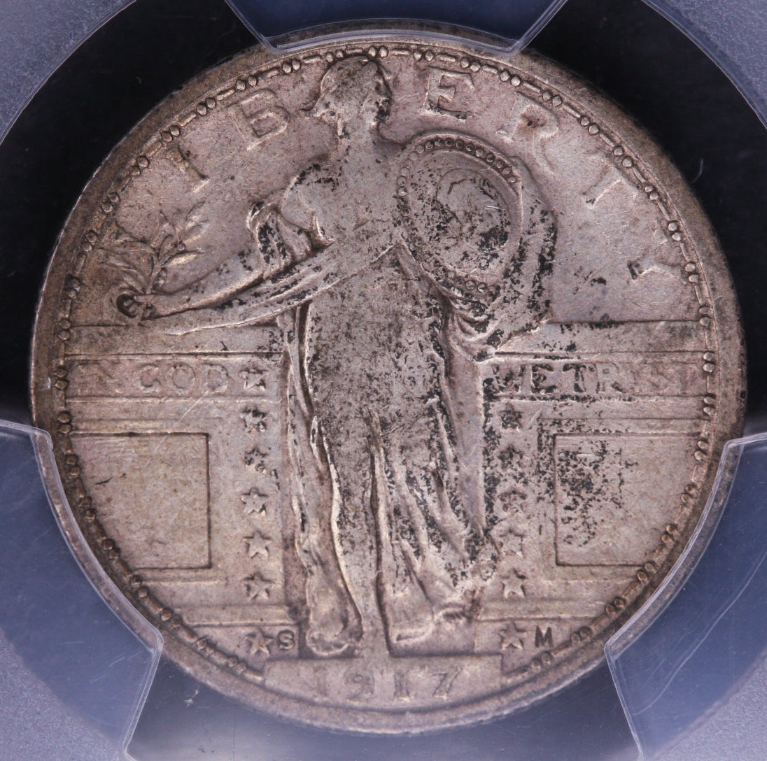 1917-S Standing Liberty Silver Quarter. Type-1, PCGS VF-30. Store #QR1450