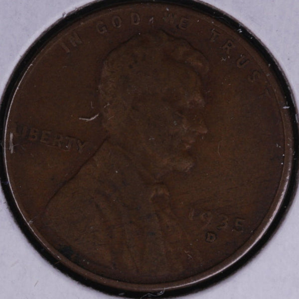 1935-D Lincoln Wheat Small Cent, Fine Circulated Coin, Store #CT0461
