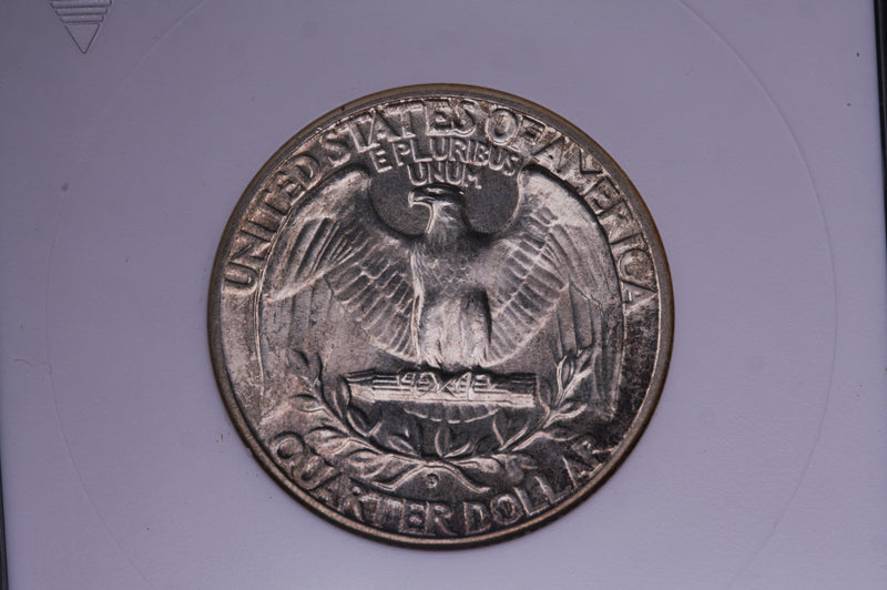 1936-D Washington Silver Quarter, Blast White. ANACS MS-63.