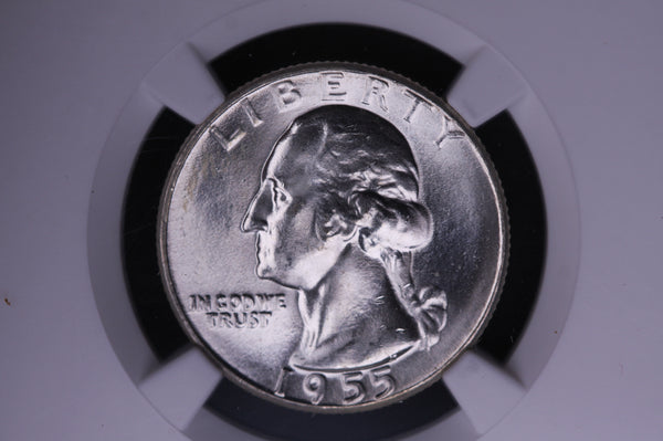 1955 Washington Silver Quarter, Shinning 'Blast White', Store #05507