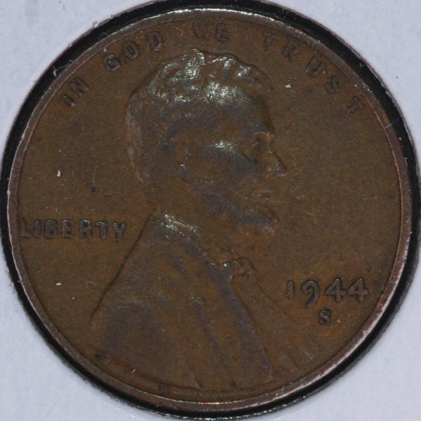 1944-S Lincoln Wheat Small Cent, Very Fine Circulated Coin, Store #CT0495