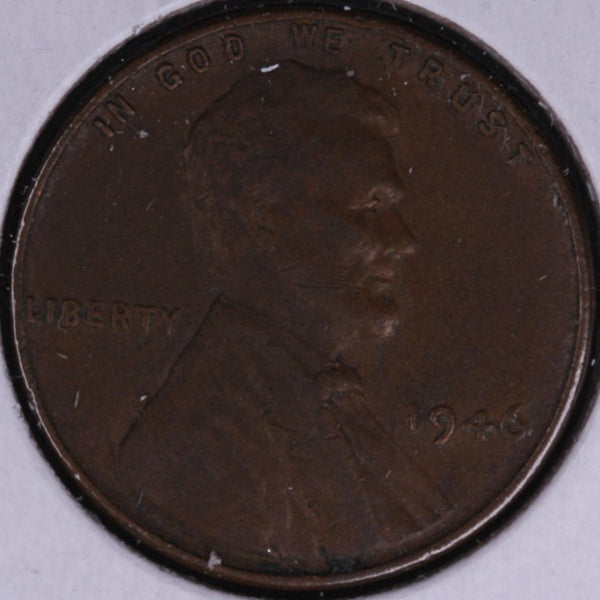 1946 Lincoln Wheat Small Cent, Fine Circulated Coin, Store #CT0501