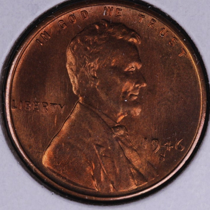 1946-S Lincoln Wheat Small Cent, Mint State Uncirculated Coin, Store #CT0504