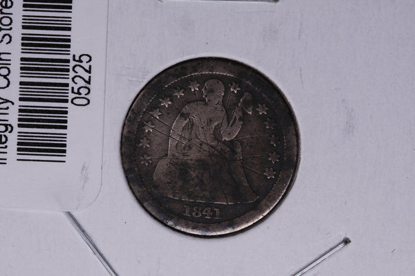 1841-O Seated Liberty Silver Dime, Average Circulated Coin. Store #05225