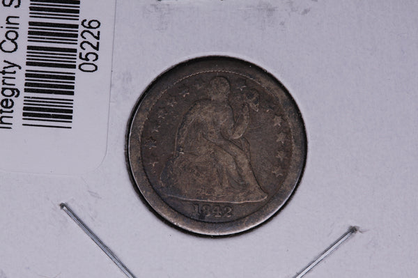 1842-O Seated Liberty Silver Dime, Average Circulated Coin. Store #05226