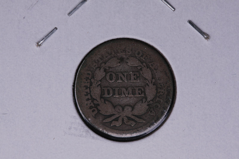 1849 Seated Liberty Silver Dime, Average Circulated Coin. Store