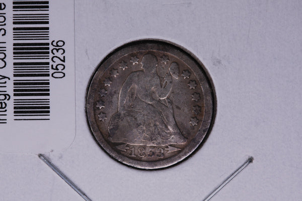1853 Seated Liberty Silver Dime, with Arrows.  Store #05236