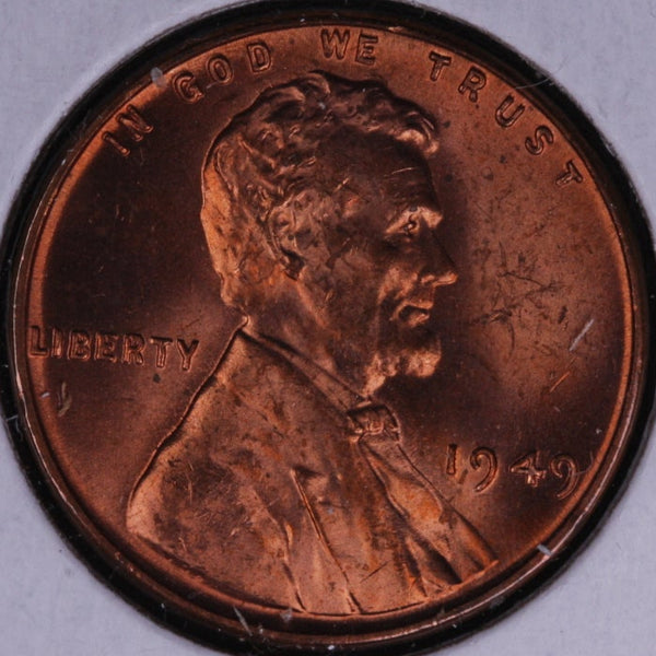 1949 Lincoln Wheat Small Cent, Mint State Uncirculated Coin, Store #CT0518