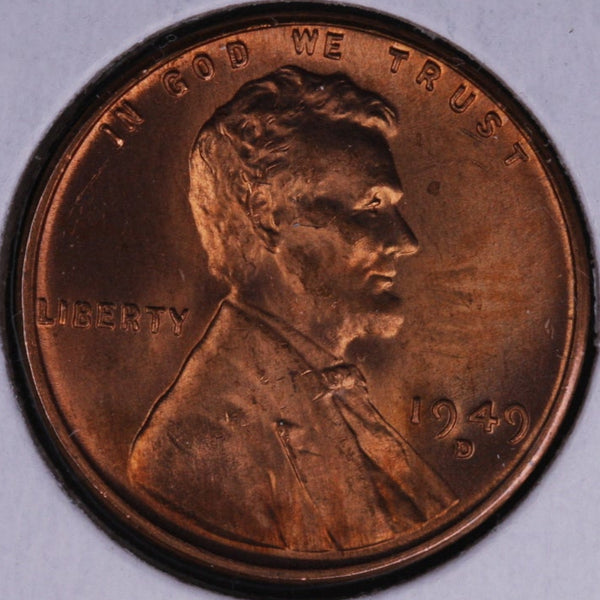 1949-D Lincoln Wheat Small Cent, Mint State Uncirculated Coin, Store #CT519