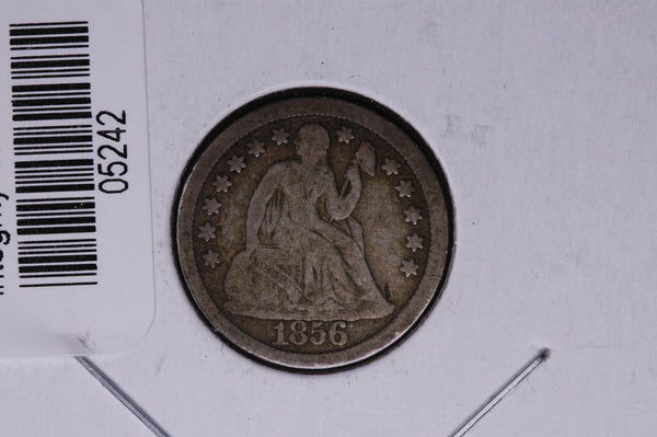 1856 Seated Liberty Silver Dime, Large Date, Die-2.  Store #05242
