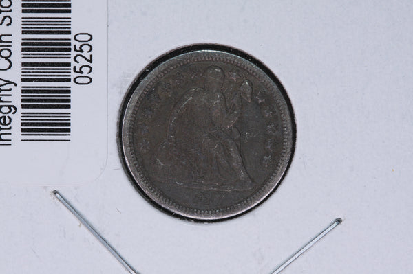 1857 Seated Liberty Silver Dime, Average Circulated Coin.  Store #05250