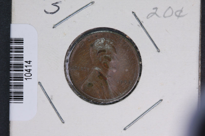 1952-S Lincoln Wheat Small Cent.  Affordable Collectible Coin. Store