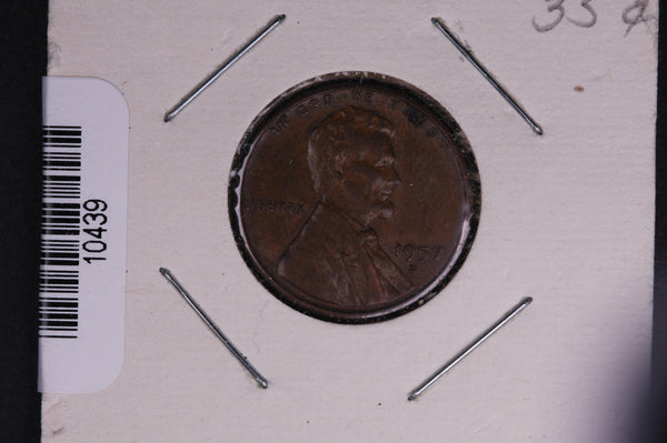 1957-D Lincoln Wheat Small Cent.  Affordable Collectible Coin. Store # 10439