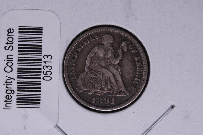 1891-S Seated Liberty Silver Dime, Small S.  Store