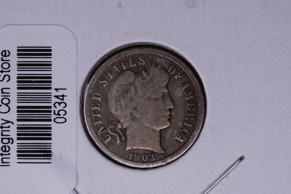 1903-O Barber Silver Dime, Average Circulated Coin.  Store #05341
