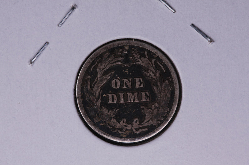 1905 Barber Silver Dime, Average Circulated Coin.  Store