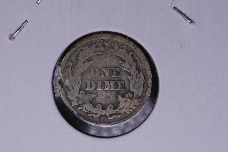 1911-D Barber Silver Dime, Average Circulated Coin.  Store