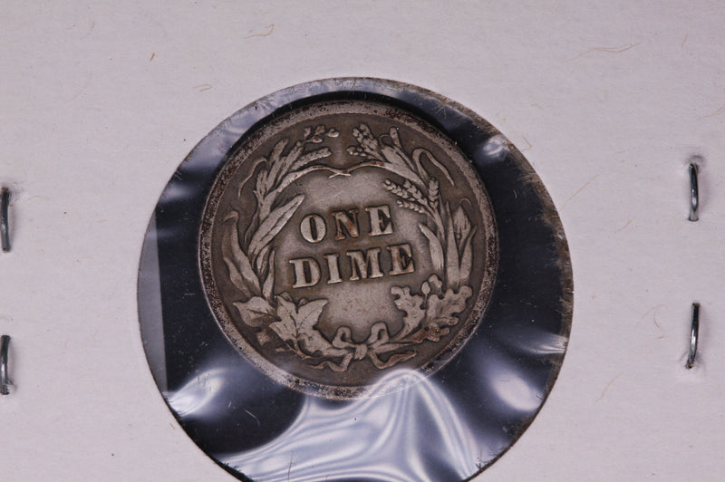 1912 Barber Silver Dime, Average Circulated Coin.  Store
