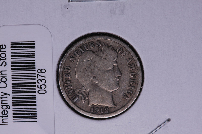 1912-D Barber Silver Dime, Average Circulated Coin.  Store
