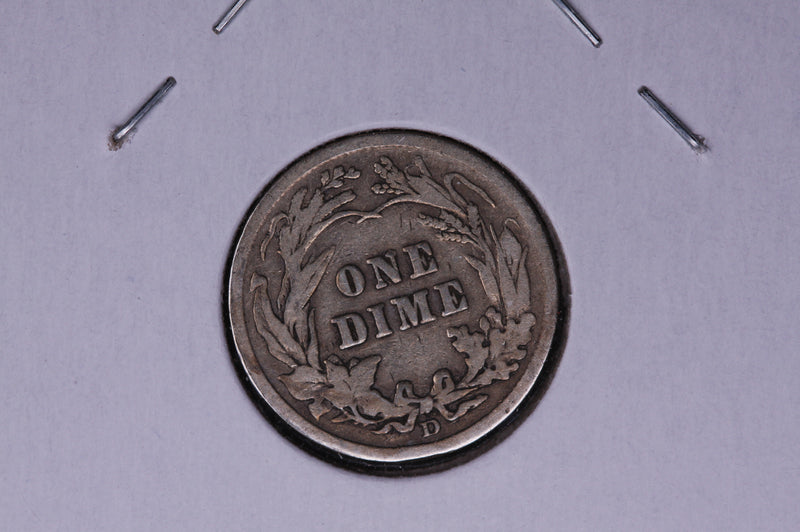 1914-D Barber Silver Dime, Average Circulated Coin.  Store