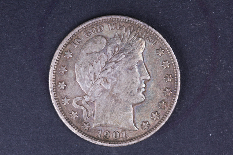 1901 Barber Half Dollar. Choice About Uncirculated Coin. Nice Eye Appeal, Store