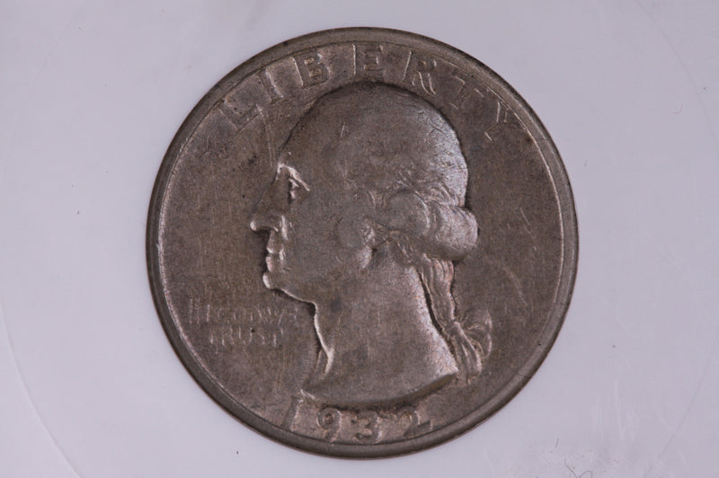 1932-D Washington Silver Quarter, KEY., ANACS EF-45., Store